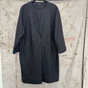 evam eva Long 100% Wool Duster Coat